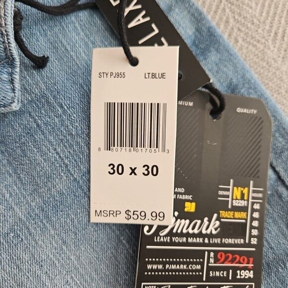 Pjmark Jeans Men's Relaxed Fit 30x30 Light Blue 5 Pocket Cotton Bld Stretch NWT - Picture 11 of 16